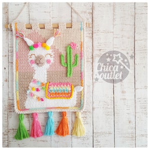 Llama wall hanging PDF pattern crochet pattern deco room wall kids deco image 4