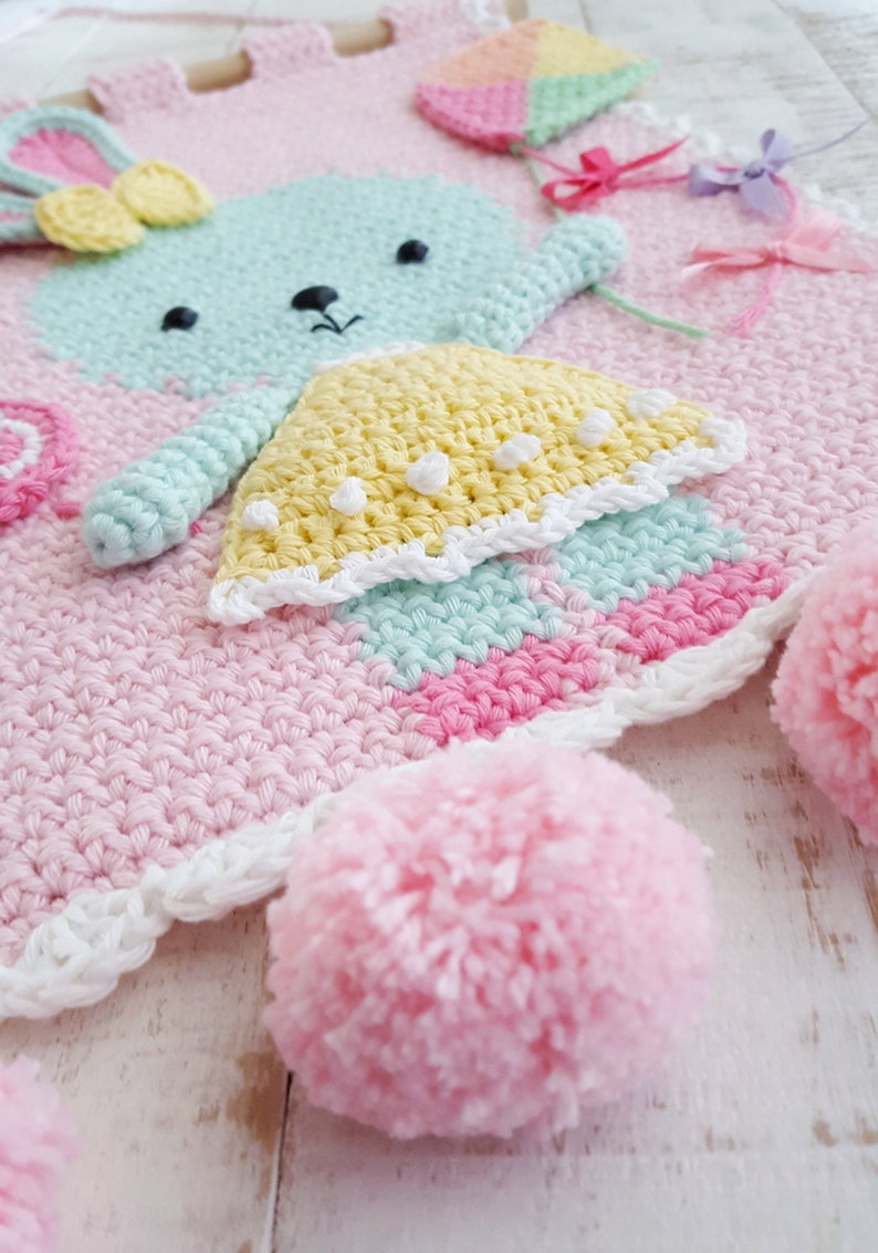 Ofelia Bunny wall hanging PDF pattern crochet pattern deco room wall kids deco image 7