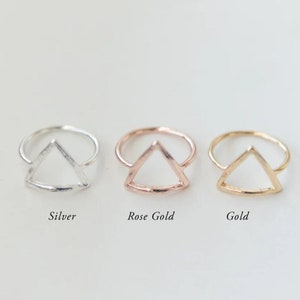 Triangle ring, Stackable Ring, Geometric Ring, midi ring, Simple ring, dainty ring, Tiny ring