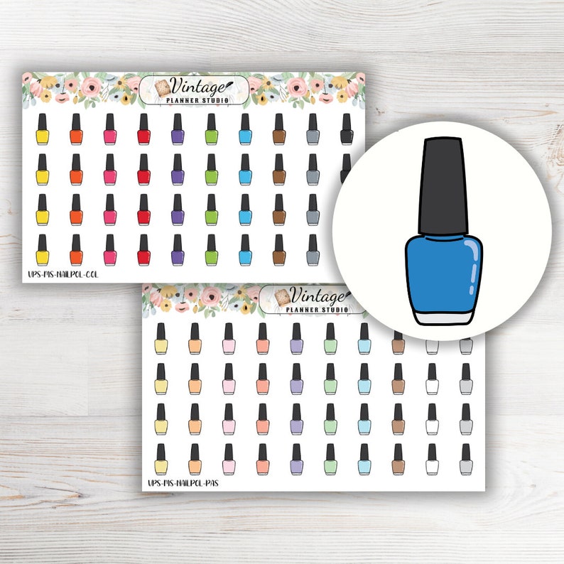Kikki K LBD Nail Polish Mini Icon Planner Stickers Erin Condren Happy Planner