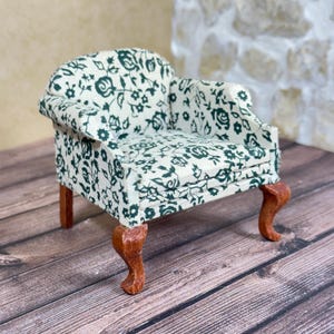 Dollhouse Furniture, Wood Arm Chair, Vintage