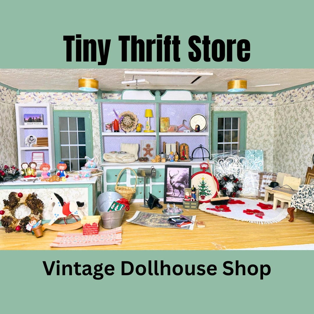 Tiny Thrift Store Dollhouse Furniture Accessories, Vintage
