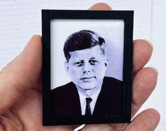 Dollhouse Art, Framed Art, JFK Kennedy Portrait