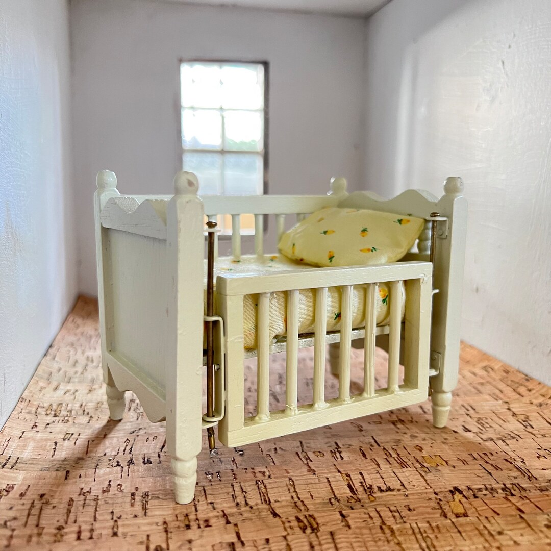 Vintage Dollhouse Nursery Furniture Crib Etsy