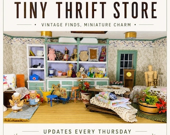 Tiny Thrift Store Dollhouse Furniture & Accessories, Vintage Miniatures
