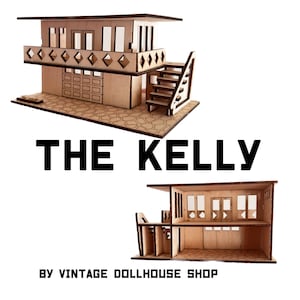Mini Mid Century Modern Doll House Building Kit The Kelly, 1:144 scale