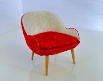 Dollhouse Mid Century Modern Atomic German Chair,  Pencil Legs 1:12