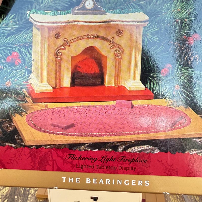 Hallmark Tabletop Display Vintage Hallmark Flickering Light Fireplace Bearing Gifts Tabletop ...
