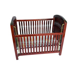 Dollhouse Crib, Nursery, Wood Miniature Furniture, Vintage