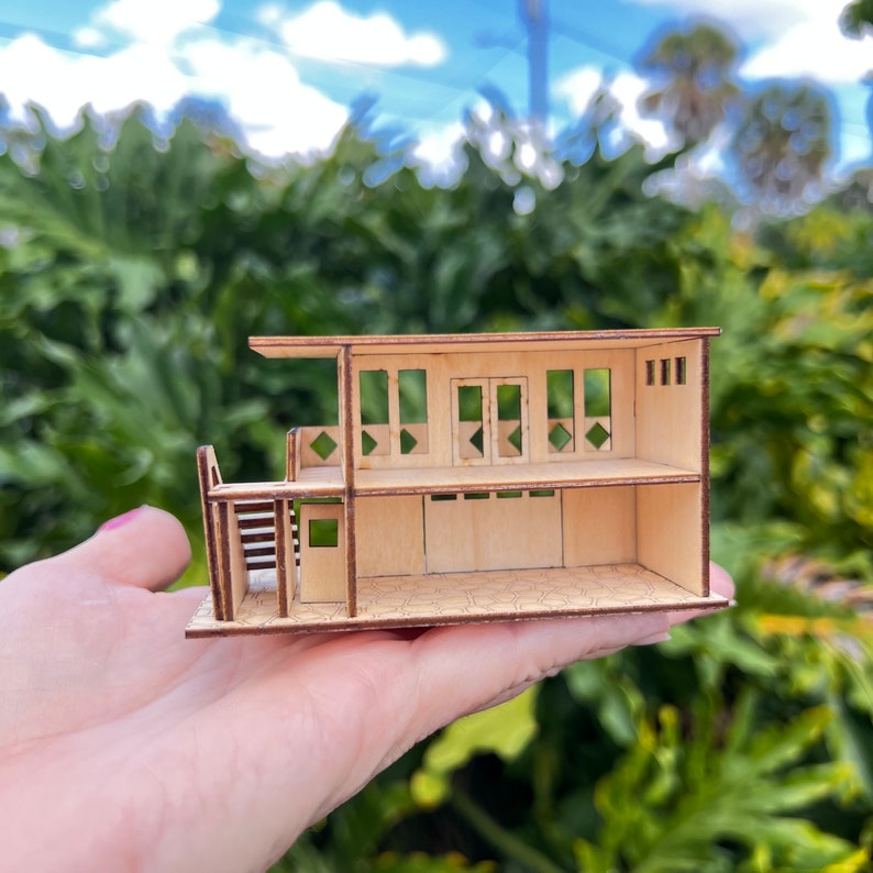 Mini Mid Century Modern Shop Building Kit The Kelly, 1:144 scale image 3