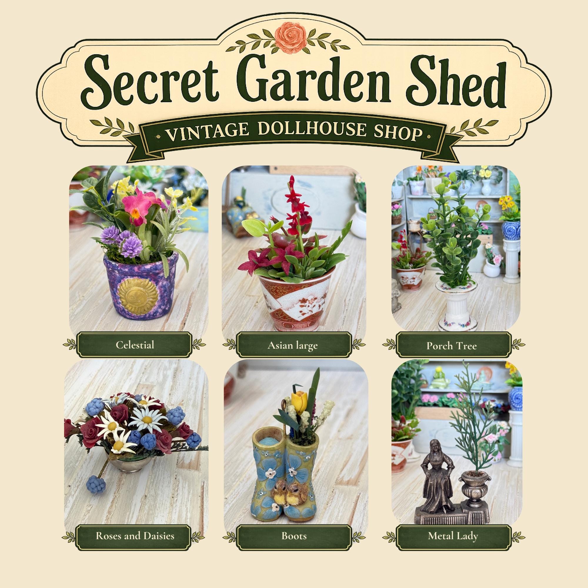 The Secret Garden Shed, Vintage & Artist Crafted Flower