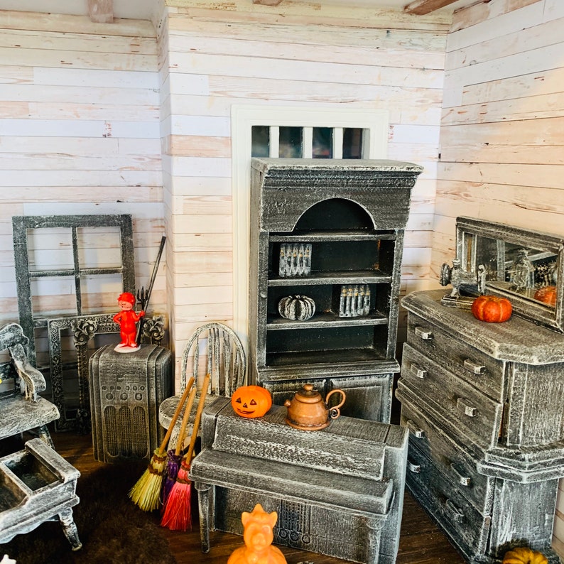 Halloween Haunted Dollhouse Furniture Spooky Miniature | Etsy