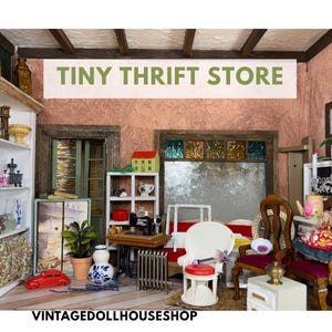 Tiny Secondhand-Laden Puppenhaus Möbel & Zubehör, Vintage Miniaturen
