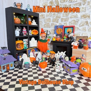 Vintage Halloween-poppenhuisminiaturen (afzonderlijk verkocht)