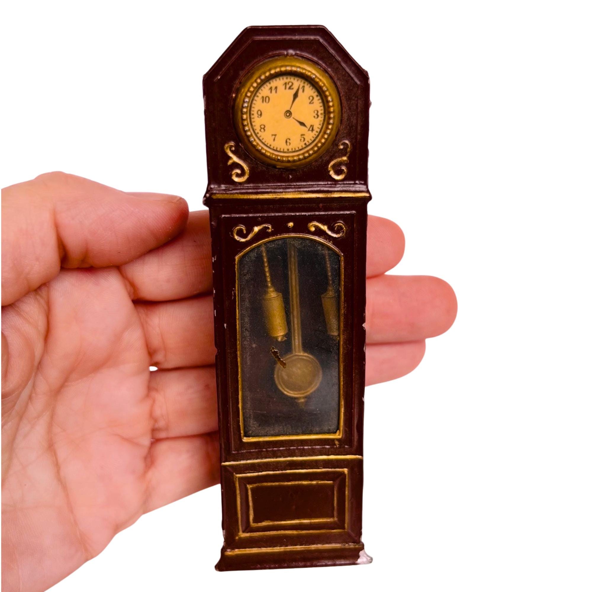 1:12 Mobili per Bambole in Miniatura, Orologio a Pendolo Mini Modello in Legno per Mobili Modello Giocattolo Accessori Casa delle Bambole Giocattolo