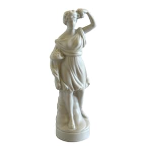 Antique German Bisque Porcelain Dresser Bottle Topper Sunshine Brodie, Pre-WWI Vanity Figurine Statue, Gebruder Heubach Era 5”