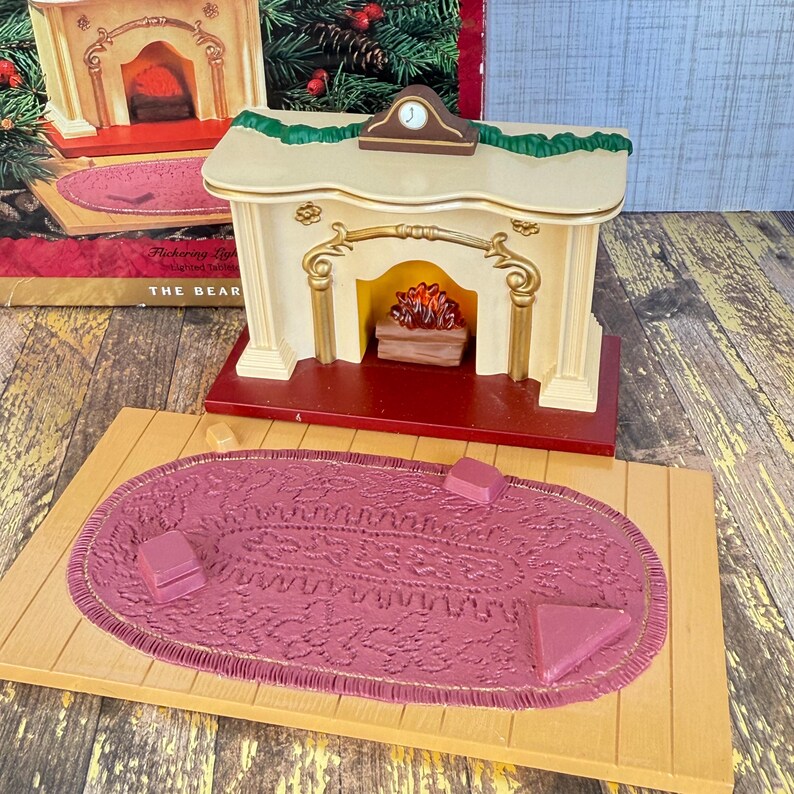 Hallmark Tabletop Display Vintage Hallmark Flickering Light Fireplace Bearing Gifts Tabletop ...