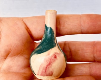 Miniatura moderna di metà secolo in ceramica, mini vaso, arredamento vintage
