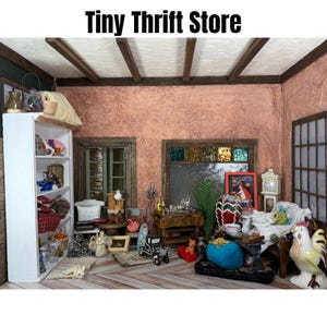 Tiny Thrift Store Dollhouse Furniture & Accessories, Vintage Miniatures