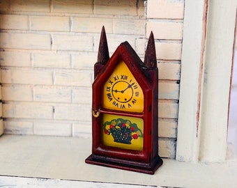 Orologio A Pendolo Miniaturà Per Case Delle Bambole - Modello In Legno