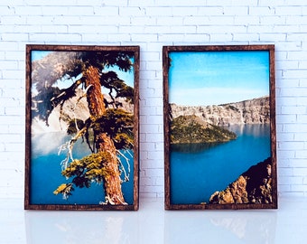 Arte della casa delle bambole, arte incorniciata nella finestra, poster, Crater Lake Oregon