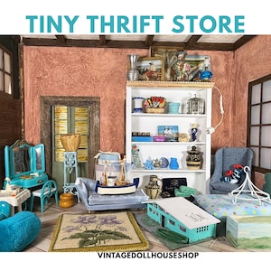 Tiny Thrift Store-poppenhuismeubels en -accessoires, vintage miniaturen