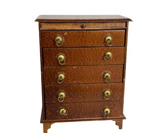 Vintage Shackman Dollhouse Chest of Drawers Wood Dresser 1:12 Scale Miniature Furniture