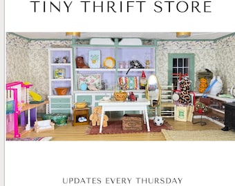 Tiny Thrift Store Dollhouse Furniture & Accessories, Vintage Miniatures