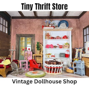 Tiny Thrift Store Dollhouse Furniture & Accessories, Vintage Miniatures