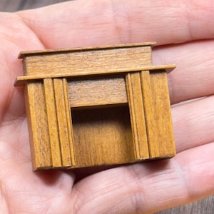 Dollhouse Micro Fireplace, Wood, Miniature Vintage