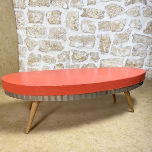 Dollhouse Mid Century Modern Atomic German Coffee Table,  Pencil Legs 1:12