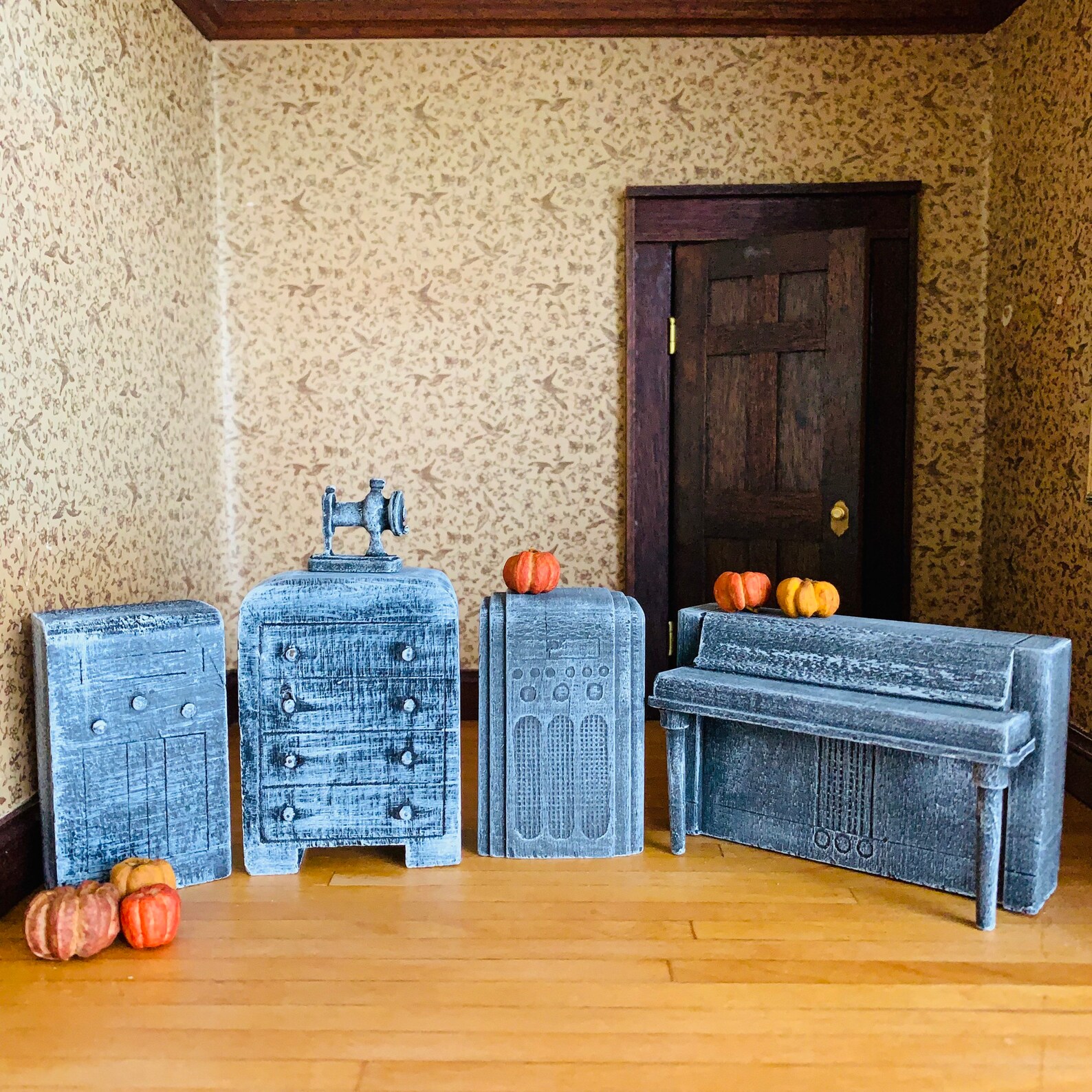Halloween Haunted Dollhouse Furniture Spooky Miniature Etsy