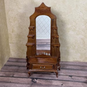 Dollhouse Wood Etagere, Hall Mirror Furniture, Vintage