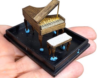 Dollhouse Micro Grand Piano Miniature Furniture 1:48