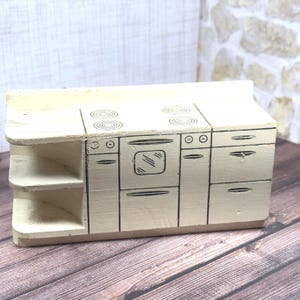 Dollhouse Strombecker Vintage Kitchen Stove, Wood 1:16, Doll Furniture
