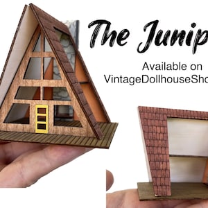 The Juniper, Mini Mid Century Modern A-Frame Dollhouse, 1:144 scale