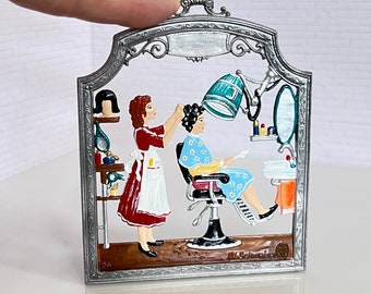 Schweizer German Ornament Beauty Salon, Miniature, Vintage, Beautician Stylist Hairdresser Gift