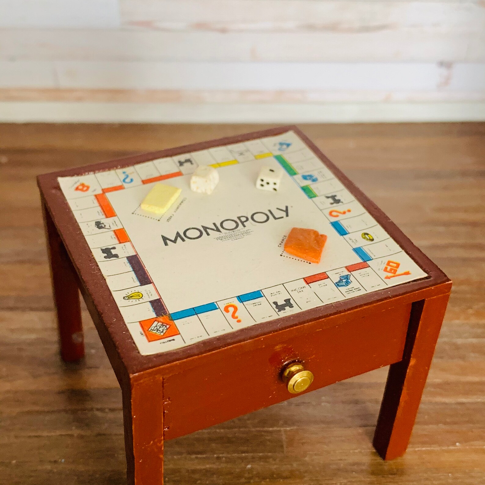 Vintage Game Monopoly Table Dollhouse Wood Handcrafted 2 Etsy