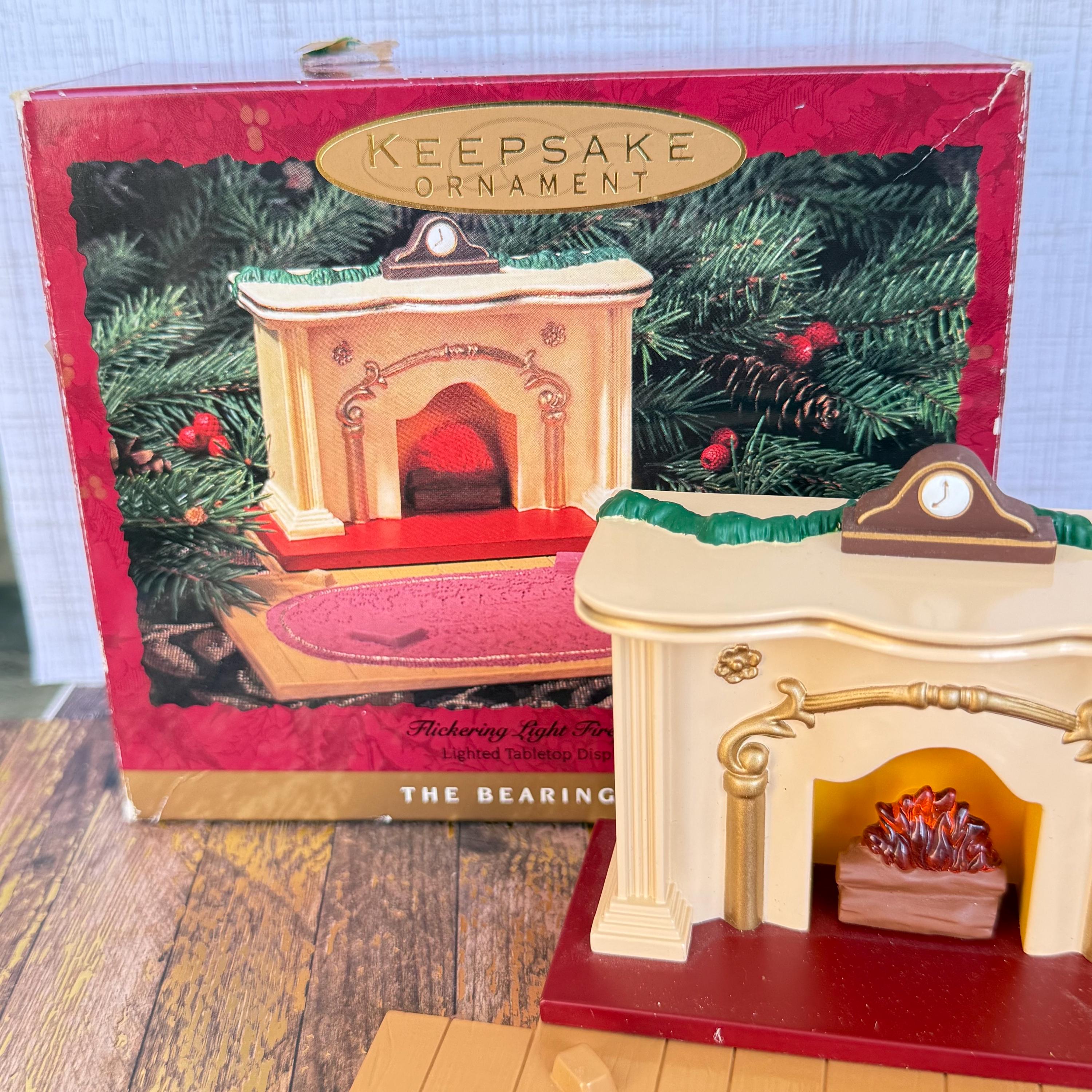 Hallmark Tabletop Display Vintage Hallmark Flickering Light Fireplace Bearing Gifts Tabletop ...
