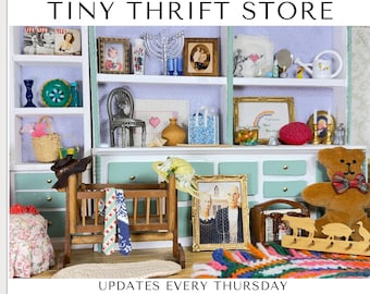 Tiny Thrift Store Dollhouse Furniture & Accessories, Vintage Miniatures