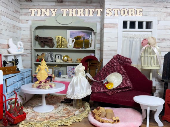 Tiny Thrift Store Dollhouse Furniture Accessories Vintage Miniatures Etsy UK