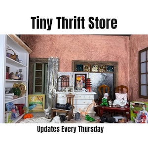 Tiny Thrift Store Dollhouse Furniture & Accessories, Vintage Miniatures