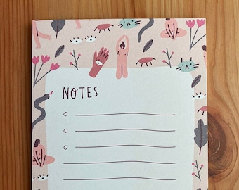 Notepad | Notes | Tasks | Handrawn Notepad | Meditation | Pink | Beige | Limited Edition | Sara Maese