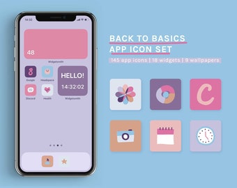 Colorful and Simple App Icon Set | Hand-drawn Aesthetic Home Screen for iOS & Android | Wallpapers | Widgets | Sara Maese