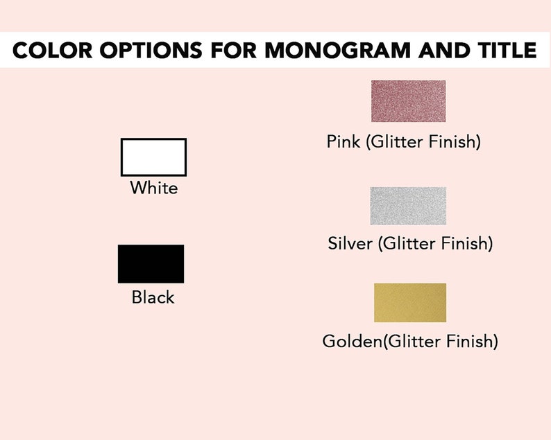 Monogram & Title Text Color Options