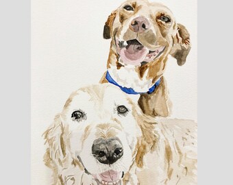 Tierportrait mit zwei Haustieren - Aquarell!