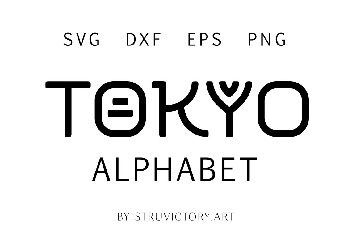 Japan Tokyo Alphabet SVG Monogram Font Svg Files for Cricut Etsy