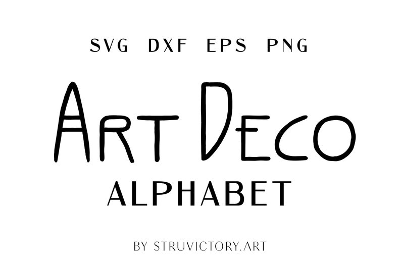 Download Art Deco SVG font Line art font SVG Letters Clipart | Etsy