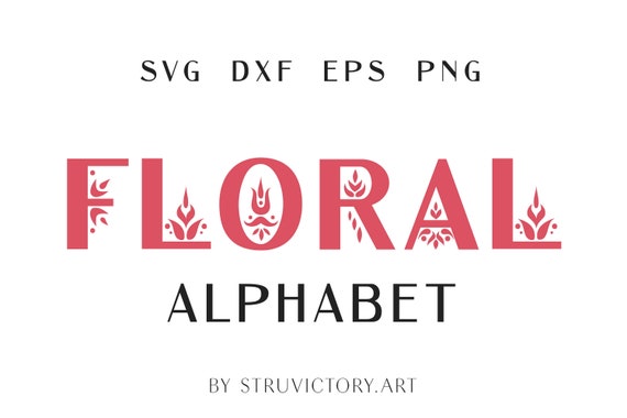 Download Floral Svg Fonts Wedding Font Svg Luxury Letters Vintage Etsy
