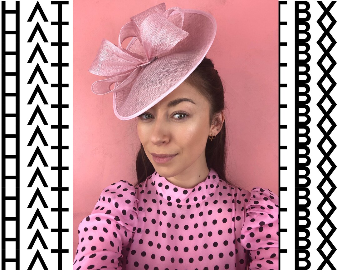 Lucy Modern Hat Fascinator Races Wedding Medium Saucer Pink Blue Black ...